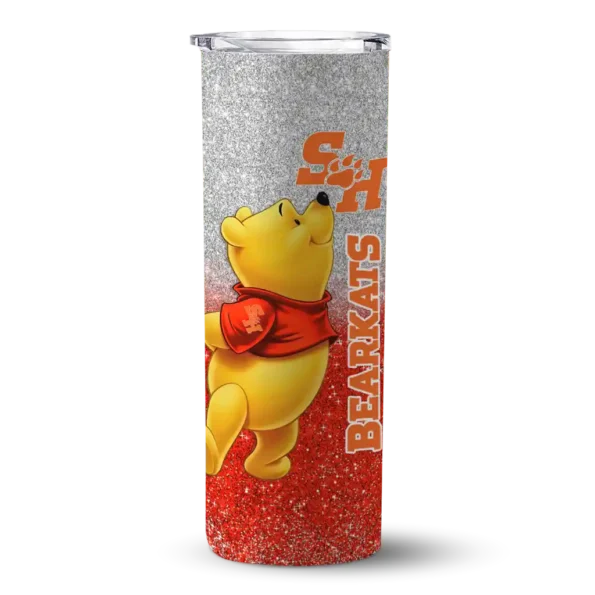 personalized sam houston bearkats winnie the pooh orange gray skinny tumbler best selling