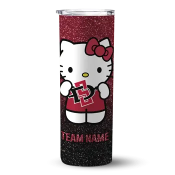 Personalized San Diego State Aztecs Hello Kitty Red Black Skinny Tumbler