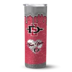 personalized-san-diego-state-aztecs-pixel-fade-red-skinny-tumbler-best-selling-1.webp