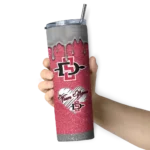 personalized-san-diego-state-aztecs-pixel-fade-red-skinny-tumbler-best-selling.webp