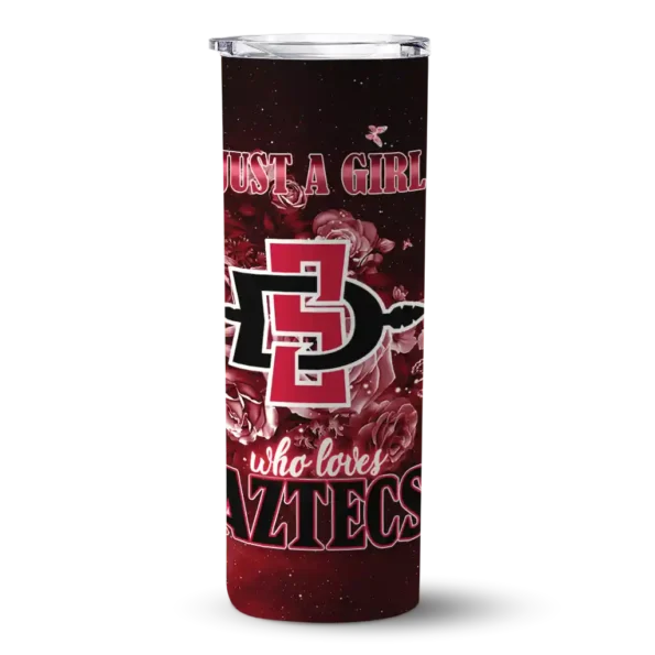 personalized san diego state aztecs rose romance red black skinny tumbler best selling 1
