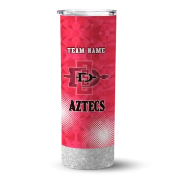 Personalized San Diego State Aztecs Starburst Tiles Red Skinny Tumbler