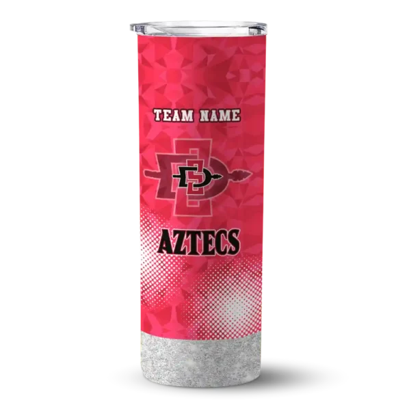 personalized san diego state aztecs starburst tiles red skinny tumbler best selling