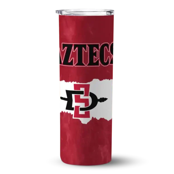 personalized san diego state aztecs torn band red white skinny tumbler best selling
