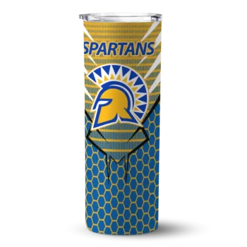 Personalized San Jose State Spartans Chevron Stripes Blue Skinny Tumbler