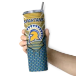 personalized-san-jose-state-spartans-chevron-stripes-blue-skinny-tumbler-best-selling.webp
