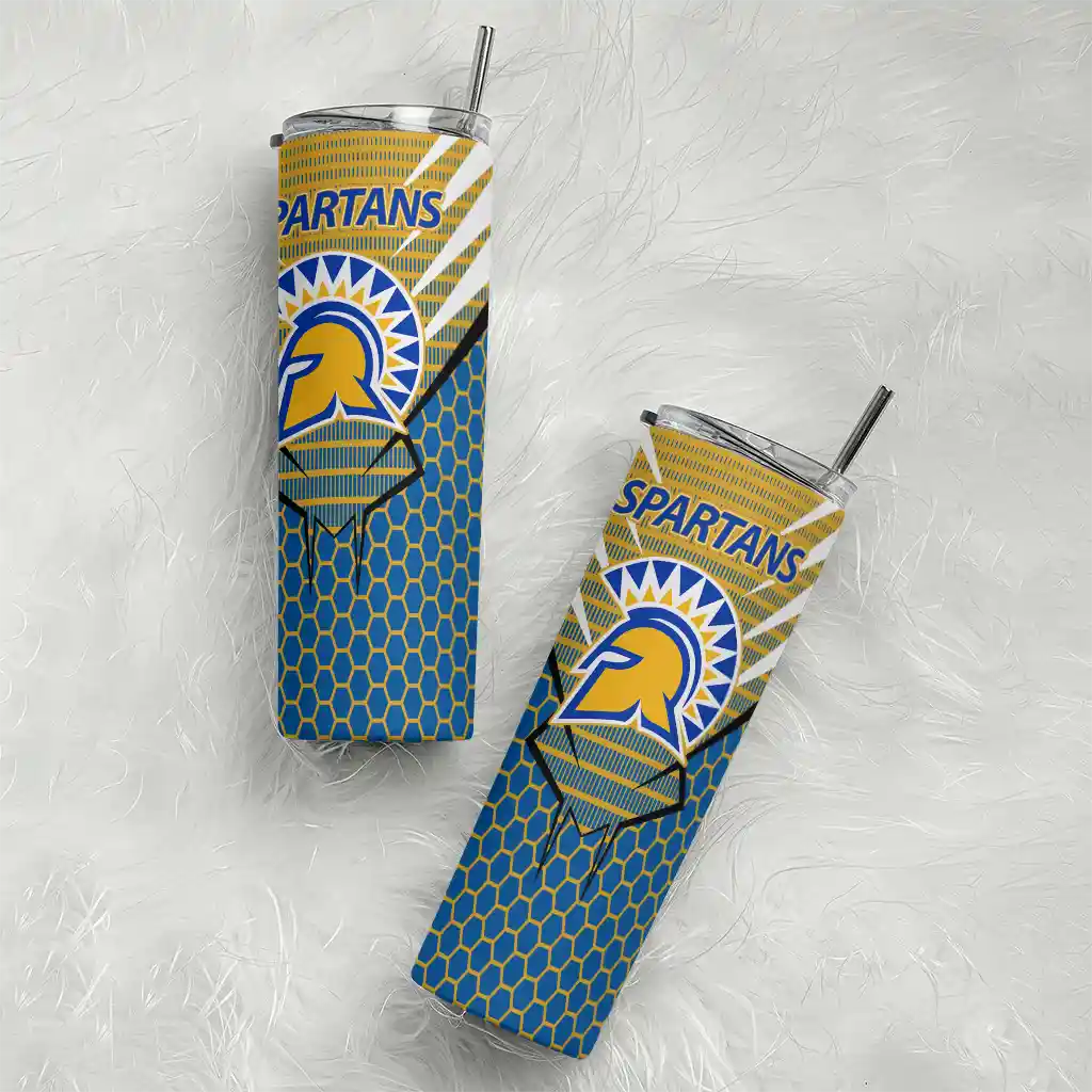 personalized-san-jose-state-spartans-chevron-stripes-blue-skinny-tumbler-top-rated.webp
