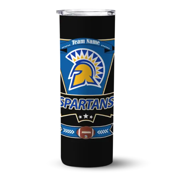 personalized san jose state spartans helmet belt blue black skinny tumbler best selling