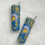 personalized-san-jose-state-spartans-metallic-grid-blue-skinny-tumbler-best-selling.webp
