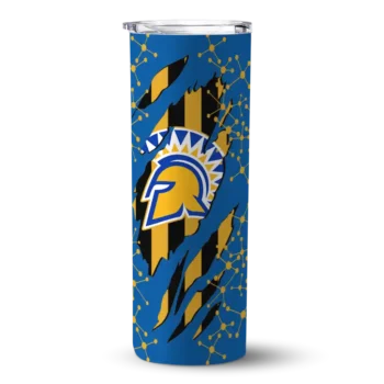 Personalized San Jose State Spartans Star Pop Blue Black Skinny Tumbler