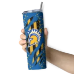 personalized-san-jose-state-spartans-star-pop-blue-black-skinny-tumbler-best-selling.webp