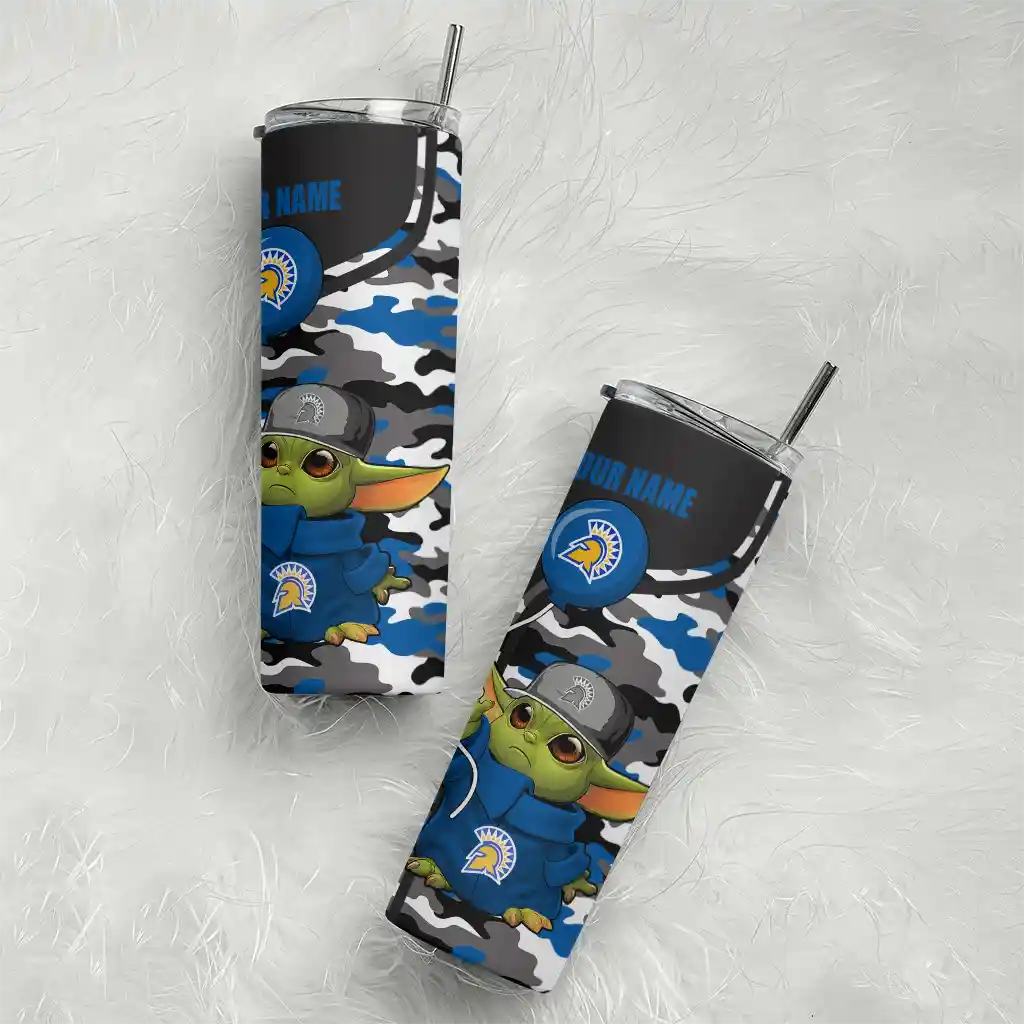 personalized-san-jose-state-spartans-yoda-camo-blue-black-skinny-tumbler-top-rated.webp