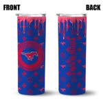 personalized-smu-mustangs-camo-streak-blue-skinny-tumbler-best-selling.webp