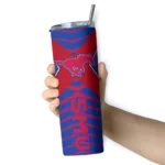personalized-smu-mustangs-camo-texture-blue-skinny-tumbler-best-selling.webp