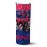 personalized-smu-mustangs-kiss-band-red-skinny-tumbler-best-selling.webp