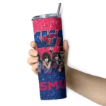 personalized-smu-mustangs-kiss-band-red-skinny-tumbler-best-selling.webp