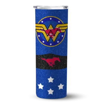 Personalized SMU Mustangs Star Cluster Blue Skinny Tumbler