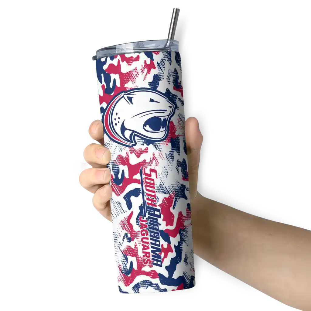 personalized-south-alabama-jaguars-claw-marks-blue-white-skinny-tumbler-premium-grade.webp