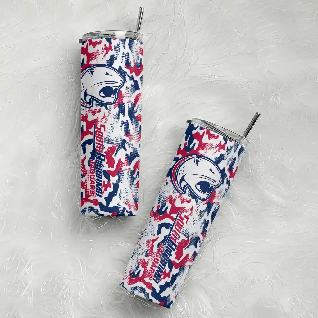 personalized-south-alabama-jaguars-claw-marks-blue-white-skinny-tumbler-top-rated.webp