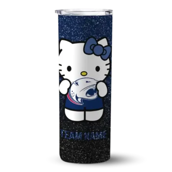 Personalized South Alabama Jaguars Hello Kitty Blue Black Skinny Tumbler