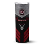 personalized-south-carolina-gamecocks-hexagon-honeycomb-garnet-black-skinny-tumbler-best-selling.webp