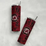 personalized-south-carolina-gamecocks-metallic-grid-garnet-skinny-tumbler-best-selling.webp