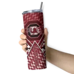 personalized-south-carolina-gamecocks-monogram-burst-garnet-white-skinny-tumbler-best-selling.webp