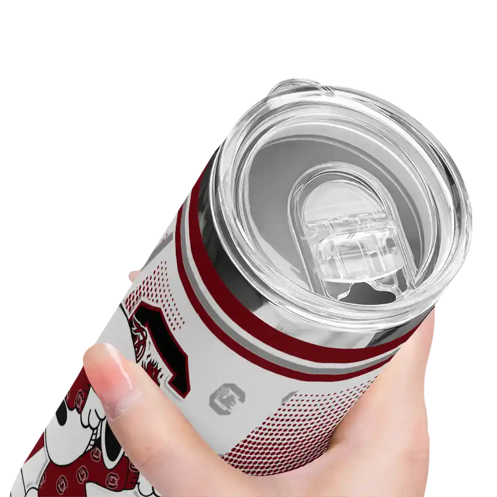 personalized-south-carolina-gamecocks-snoopy-dog-garnet-white-skinny-tumbler-high-quality.webp