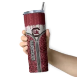 personalized-south-carolina-gamecocks-sparkle-drip-garnet-skinny-tumbler-best-selling.webp