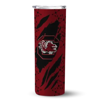 Personalized South Carolina Gamecocks Star Pop Garnet Black Skinny Tumbler