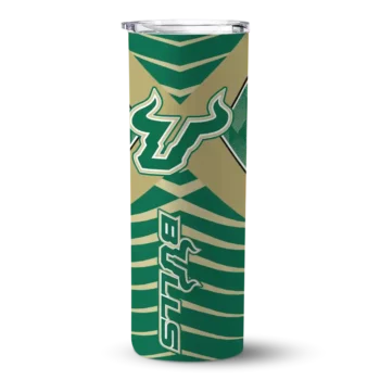 Personalized South Florida Bulls Camo Texture Green Skinny Tumbler