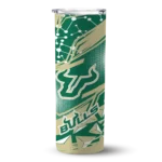 personalized-south-florida-bulls-helmet-clash-green-skinny-tumbler-best-selling.webp