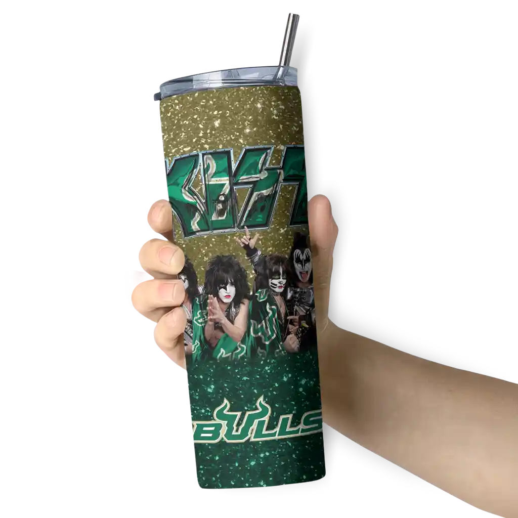 personalized-south-florida-bulls-kiss-band-gold-skinny-tumbler-premium-grade.webp