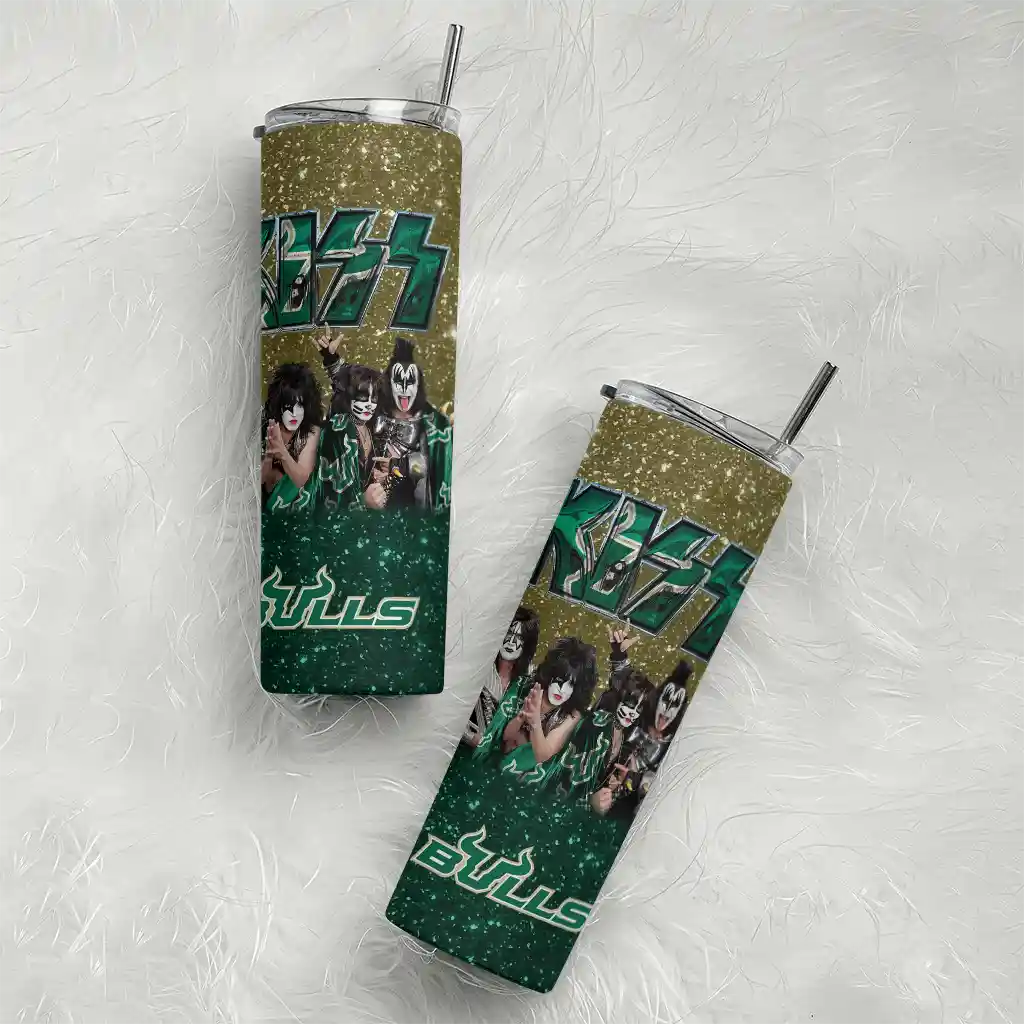 personalized-south-florida-bulls-kiss-band-gold-skinny-tumbler-top-rated.webp