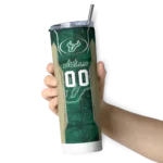 personalized-south-florida-bulls-stacked-diamond-green-skinny-tumbler-best-selling.webp