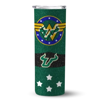 Personalized South Florida Bulls Star Cluster Green Skinny Tumbler