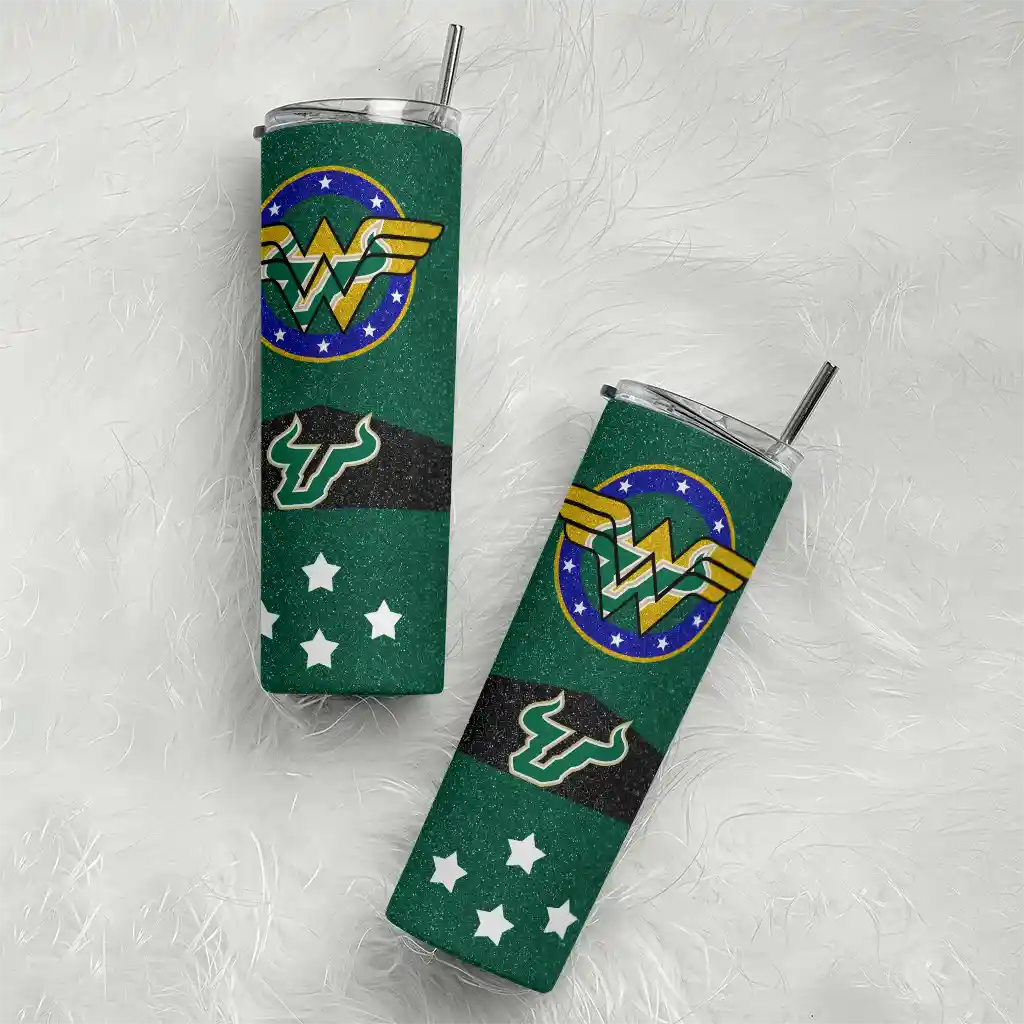 personalized-south-florida-bulls-star-cluster-green-skinny-tumbler-top-rated-1.webp