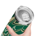 personalized-south-florida-bulls-web-stripes-green-white-skinny-tumbler-best-selling.webp