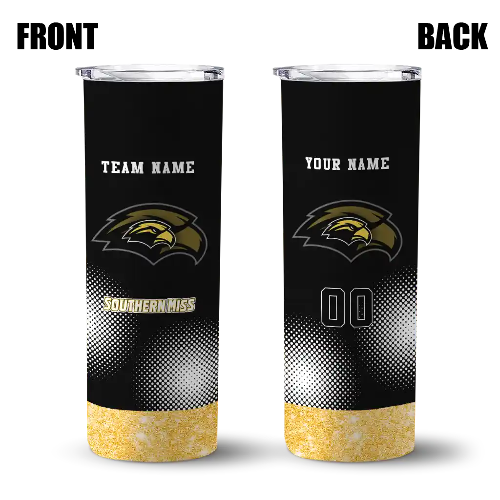 personalized-southern-miss-golden-eagles-starburst-tiles-black-skinny-tumbler-fashion-forward.webp