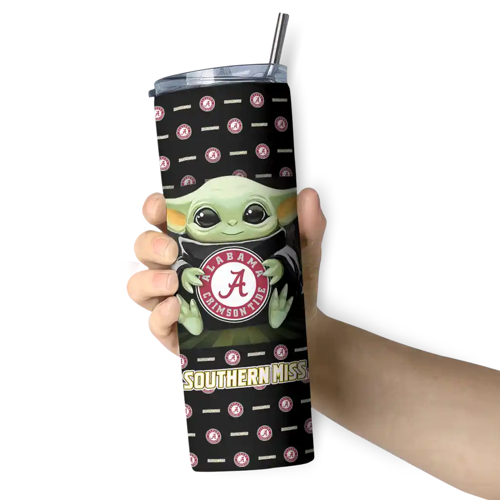 personalized-southern-miss-golden-eagles-yoda-cozy-black-skinny-tumbler-premium-grade.webp