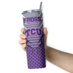personalized-tcu-horned-frogs-chevron-stripes-purple-skinny-tumbler-best-selling.webp