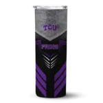 personalized-tcu-horned-frogs-hexagon-honeycomb-purple-black-skinny-tumbler-best-selling.webp
