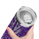 personalized-tcu-horned-frogs-metallic-grid-purple-skinny-tumbler-best-selling.webp