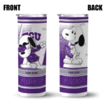 personalized-tcu-horned-frogs-snoopy-dog-purple-white-skinny-tumbler-best-selling-1.webp