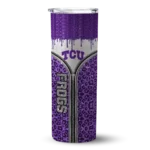 personalized-tcu-horned-frogs-sparkle-drip-purple-skinny-tumbler-best-selling.webp