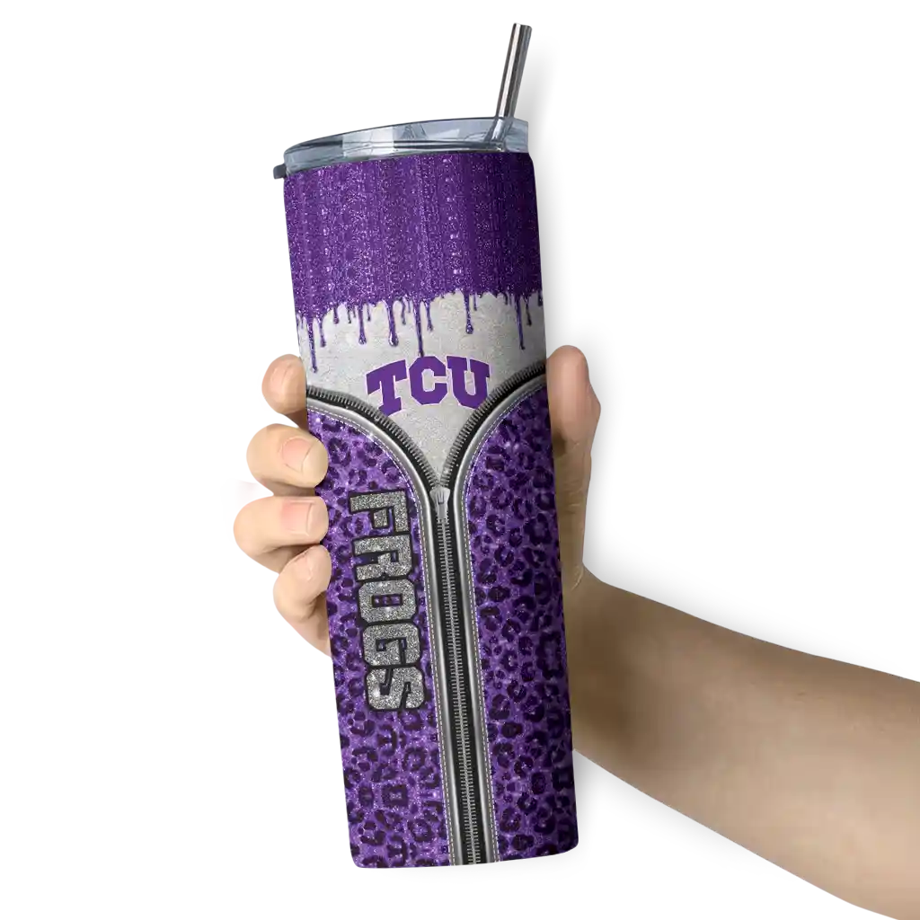 personalized-tcu-horned-frogs-sparkle-drip-purple-skinny-tumbler-premium-grade.webp