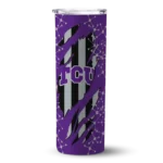 personalized-tcu-horned-frogs-star-pop-purple-black-skinny-tumbler-best-selling.webp