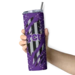 personalized-tcu-horned-frogs-star-pop-purple-black-skinny-tumbler-best-selling.webp