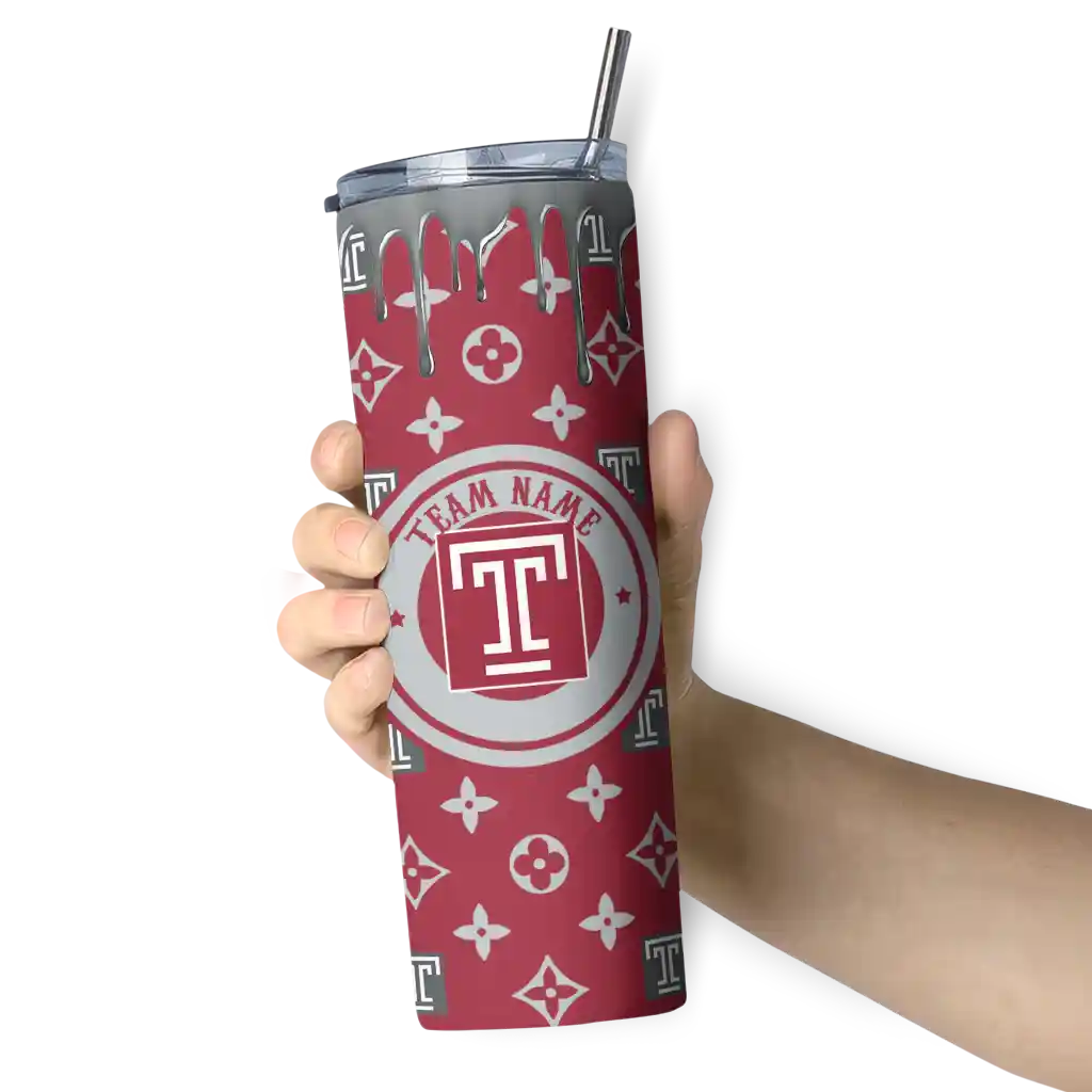 personalized-temple-owls-camo-streak-red-skinny-tumbler-premium-grade.webp