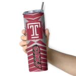 personalized-temple-owls-camo-texture-red-skinny-tumbler-best-selling.webp